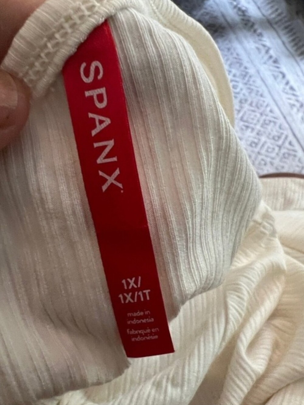 Spanx Cream One-Shoulder Ribbed Top - Picture 6 of 6